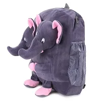 Double Face Elephant And Purple Doll Bag Soft Material School Bag For Kids Plush Backpack Cartoon Toy | Children's Gifts Boy/Girl/Baby For Kids (Age 2 to 6 Year) and Suitable For Nursery,UKG,NKG-thumb3