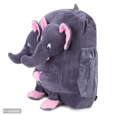 Double Face Elephant And Purple Doll Bag Soft Material School Bag For Kids Plush Backpack Cartoon Toy | Children's Gifts Boy/Girl/Baby For Kids (Age 2 to 6 Year) and Suitable For Nursery,UKG,NKG-thumb4