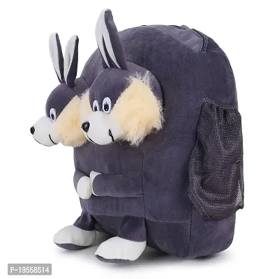 Double Face Elephant And Grey Bunny Bag Soft Material School Bag For Kids Plush Backpack Cartoon Toy | Children's Gifts Boy/Girl/Baby For Kids (Age 2 to 6 Year) and Suitable For Nursery,UKG,NKG-thumb5