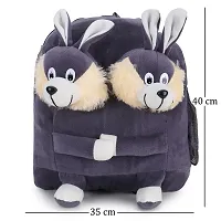 Double Face Dog And Grey Bunny Bag Soft Material School Bag For Kids Plush Backpack Cartoon Toy | Children's Gifts Boy/Girl/Baby For Kids (Age 2 to 6 Year) and Suitable For Nursery,UKG,NKG Student-thumb2