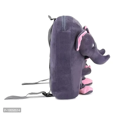 Double Face Elephant And Grey Bunny Bag Soft Material School Bag For Kids Plush Backpack Cartoon Toy | Children's Gifts Boy/Girl/Baby For Kids (Age 2 to 6 Year) and Suitable For Nursery,UKG,NKG-thumb4