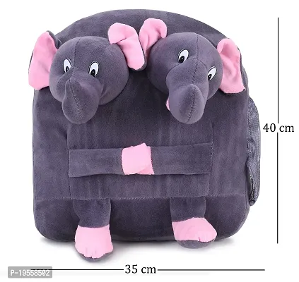 Double Face Elephant And Purple Doll Bag Soft Material School Bag For Kids Plush Backpack Cartoon Toy | Children's Gifts Boy/Girl/Baby For Kids (Age 2 to 6 Year) and Suitable For Nursery,UKG,NKG-thumb2