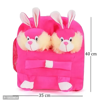 Double Face Pink Bunny And Mickey Bag Soft Material School Bag For Kids Plush Backpack Cartoon Toy | Children's Gifts Boy/Girl/Baby For Kids ( Age 2 to 6 Year ) and Suitable For Nursery,UKG,NKG-thumb2