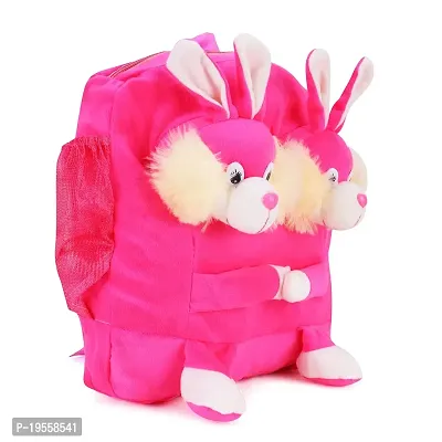 Double Face Dog And Pink Bunny Bag Soft Material School Bag For Kids Plush Backpack Cartoon Toy | Children's Gifts Boy/Girl/Baby For Kids (Age 2 to 6 Year) and Suitable For Nursery,UKG,NKG Student-thumb5