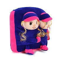 Double Face Pink Bunny And Purple Doll Bag Soft Material School Bag For Kids Plush Backpack Cartoon Toy | Children's Gifts Boy/Girl/Baby For Kids (Age 2 to 6 Year) and Suitable For Nursery,UKG,NKG-thumb4