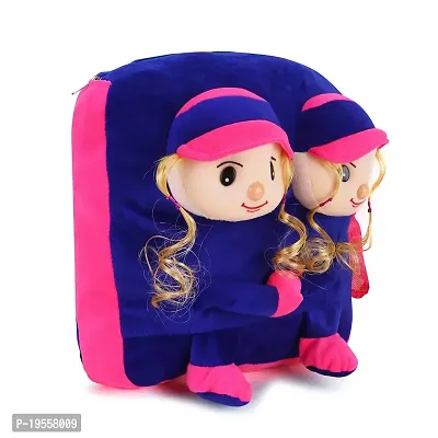Double Face Pink Bunny And Purple Doll Bag Soft Material School Bag For Kids Plush Backpack Cartoon Toy | Children's Gifts Boy/Girl/Baby For Kids (Age 2 to 6 Year) and Suitable For Nursery,UKG,NKG-thumb5