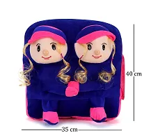 Double Face Pink Bunny And Purple Doll Bag Soft Material School Bag For Kids Plush Backpack Cartoon Toy | Children's Gifts Boy/Girl/Baby For Kids (Age 2 to 6 Year) and Suitable For Nursery,UKG,NKG-thumb2