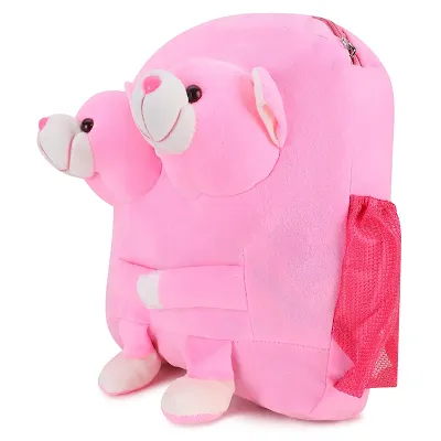 Double face teddy bag for playschool to nursery school kids plush
