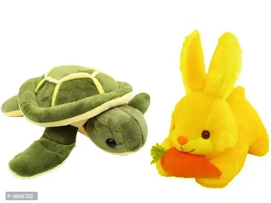 1 Pcs Tortoise And 1 Pcs Yellow Rabbit Best Gift For Couple High Quality Soft Toy ( Tortoise - 30 cm And Rabbit - 25 cm )