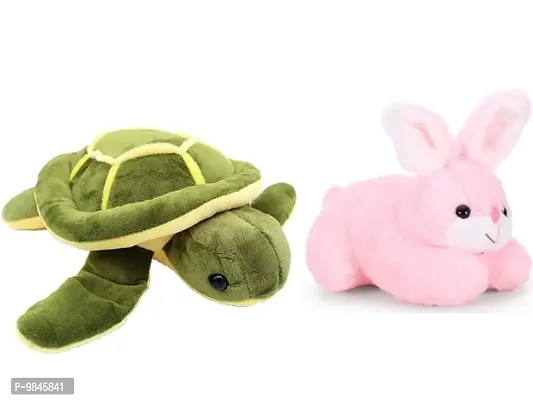 1 Pcs Tortoise And 1 Pcs Pink Rabbit Best Gift For Couple High Quality Soft Toy ( Tortoise - 30 cm And Rabbit - 25 cm )