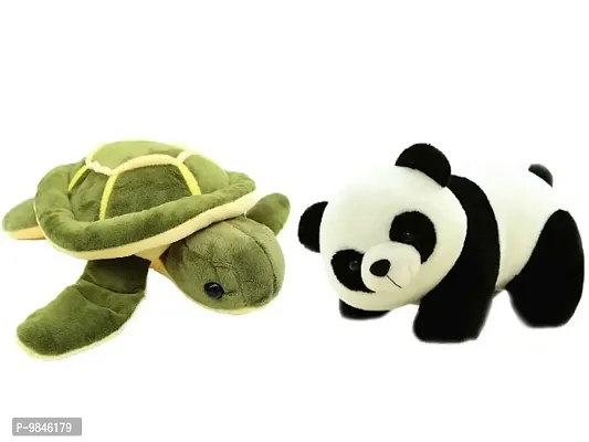 1 Pcs Tortoise And 1 Pcs Panda Best Gift For Couple High Quality Soft Toy ( Tortoise - 30 cm And Panda - 25 cm )