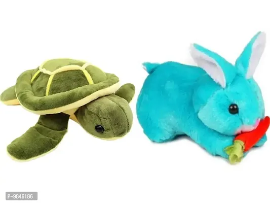 1 Pcs Tortoise And 1 Pcs Blue Rabbit Best Gift For Couple High Quality Soft Toy ( Tortoise - 30 cm And Rabbit - 25 cm )