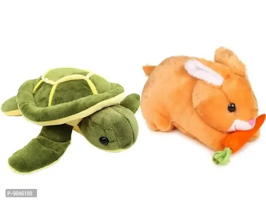 1 Pcs Tortoise And 1 Pcs Brown Rabbit Best Gift For Couple High Quality Soft Toy ( Tortoise - 30 cm And Rabbit - 25 cm )