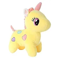 1 Pcs Yellow Unicorn And 1 Pcs White Rabbit High Quality Soft Martial Toys ( Yellow Unicorn - 25 cm And Rabbit - 25 cm )-thumb1