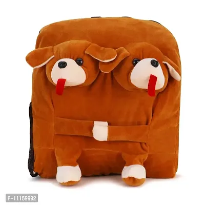Double Face Dog Bag Soft Material School Bag For Kids Plush Backpack Carto and Suitable For Nursery,UKG,NKG