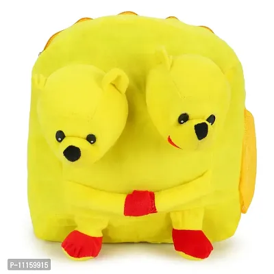 Double Face Pooh Bag Soft Material School Bag For Kids Plush Backpack Carto and Suitable For Nursery,UKG,NKG