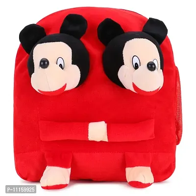 Double Face Red Bunny Bag Soft Material School Bag For Kids Plush Backpack Carto and Suitable For Nursery,UKG,NKG
