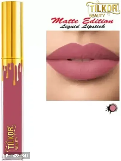 Tilkor Non Transfer Professionally Long-Lasting Liquid Lipstick -Pink, 6 Ml