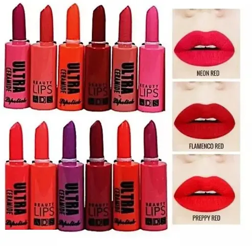 Tilkor Ultra Ceramide Matte Lipstick Pack Of 12 -Colour 12, 5 G