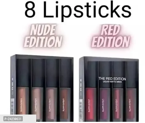 Tilkor 4 In 1 Matte Finnish Liquid Lipstick -8 Pieces