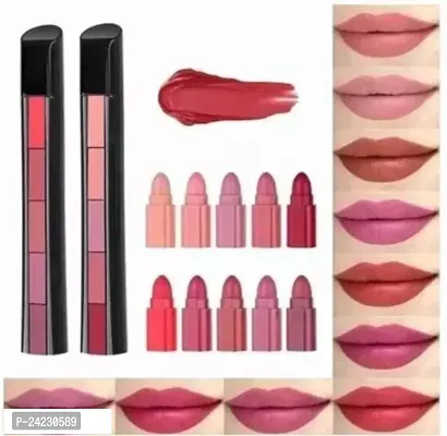 Tilkor Long Lasting 5In1 Red And Nude Lipsticks-2 Pieces Set-thumb0