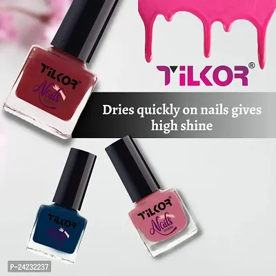 Tilkor Colors And Pigments, 3 In 1 Nail Polish Combo 3 Color