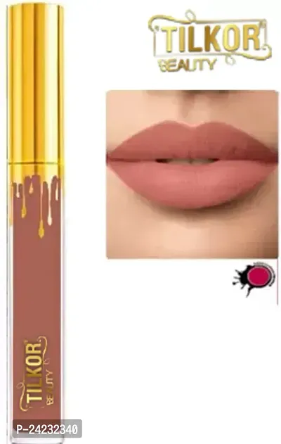 Tilkor Non Transfer Waterproof Bold Sensational Liquid Lipstick -Nude Myth, 6 Ml