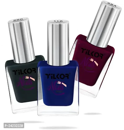 Tilkor Colors And Pigments, 3 In 1 Nail Polish Combo Full Color