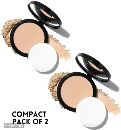 Tilkor Matte Powder | Oil Control | Evens Out Complexion Compact Pack Of 2 Compact -N Natural, 20 G-thumb0