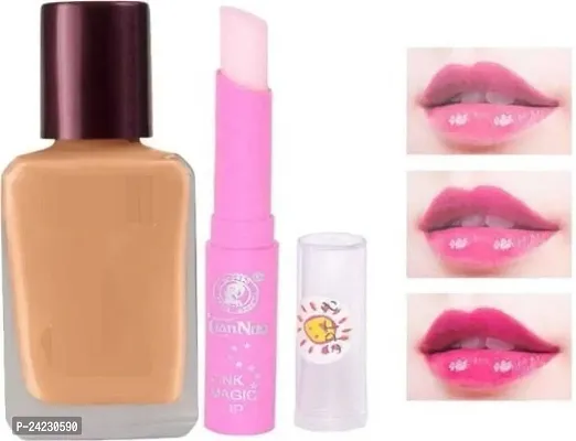 Tilkor Foundation And Pink Magic Lip Bam -2 Pieces Set-thumb0