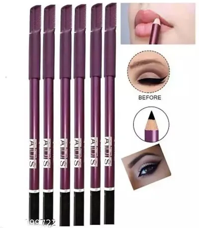 MAPPERZ Waterproof & Long lasting Eyebrow Pencil / Eyebrow Filler for Women and Girls, Long Lasting and Easy to Use ( Black , Pack Of 6)