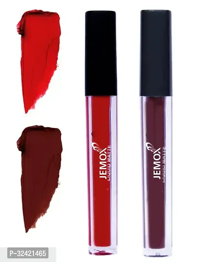 Combo Liquid Matte Lipstick Red, Maroon (dark Red, 2.7 Ml)-thumb0