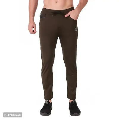 WINPLAYER Men's and Boy's 4 Way Lycra Track Pant|Trouser for Sports (Color-Mehandi, Size-L)