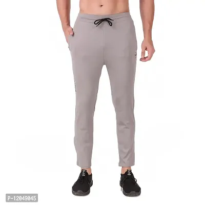 WINPLAYER Men's and Boy's 4 Way Lycra Track Pant|Trouser for Sports (Color-Light Grey, Size-XL)