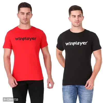 WINPLAYER Tshirt'S Pack of 2 Black Red