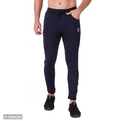 WINPLAYER Men's and Boy's 4 Way Lycra Track Pant|Trouser for Sports (Color-Navy Blue, Size-2XL)