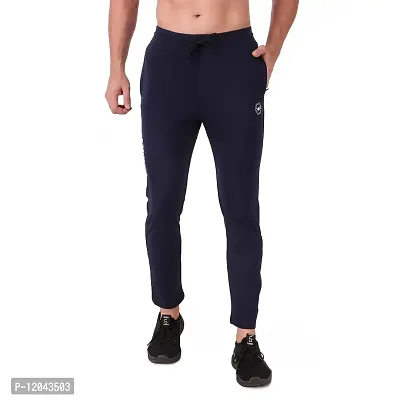 WINPLAYER Men's and Boy's 4 Way Lycra Track Pant|Trouser for Sports (Color-Navy Blue, Size-M)