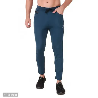 WINPLAYER Men's and Boy's 4 Way Lycra Track Pant|Trouser for Sports (Color-Air Force Blue, Size-2XL)