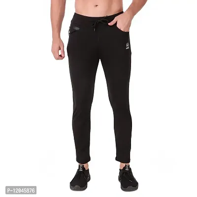 WINPLAYER Men's and Boy's 4 Way Lycra Track Pant|Trouser for Sports (Color-Black, Size-M)