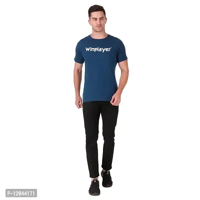 WINPLAYER Tshirt'S Pack of 2 Black Peacock Blue-thumb4