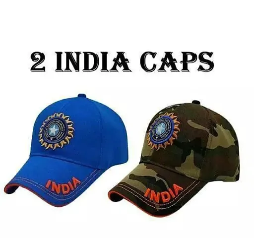 Stylish Embroidered Modern Design Adjustable Caps For Men And Women-Pack Of 2