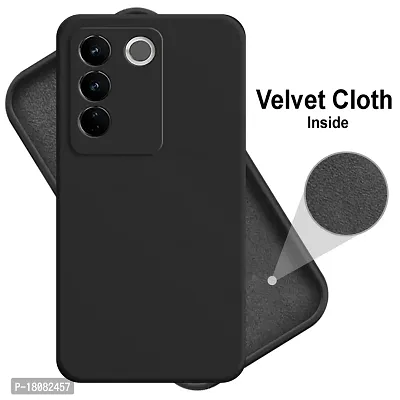 HUPSHY Back Cover for vivo V27 Pro  (Black, Flexible, Silicon, Pack of: 1)-thumb0