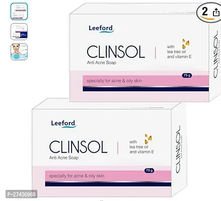 NEW Clinsol Soap Enriched Tea Tree Oil with Vitamin E for Soft Skin PACK OF - 2-thumb0