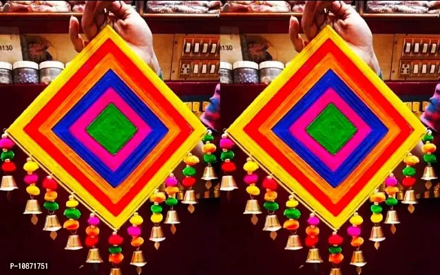 Stylish Woolen Kites, Mehndi Decor,Wedding Decor, Hanging, Door Valence Pack Of 2-thumb0