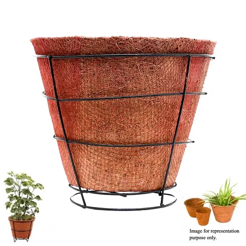 Eco Friendly Coir Pots | Garden Basket with Metal Support and Mesh for Durability | Planter Pot | Garden Lawn Decoration | Indoor Planters | Outdoor Planters