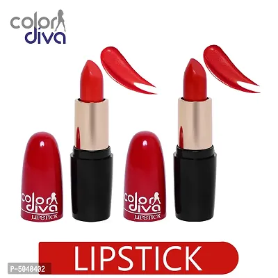 Color Diva Creamy Matte TANGY ORANGE  DARK SECRET RED Lipstick-4.5 gm (Set of 2)-thumb0