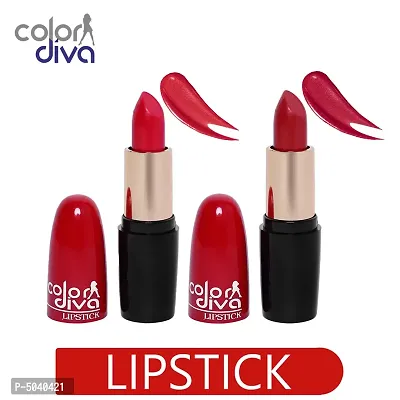Color Diva Creamy Matte RUSTY BROWN  ROSY RED Lipstick-4.5 gm (Set of 2)