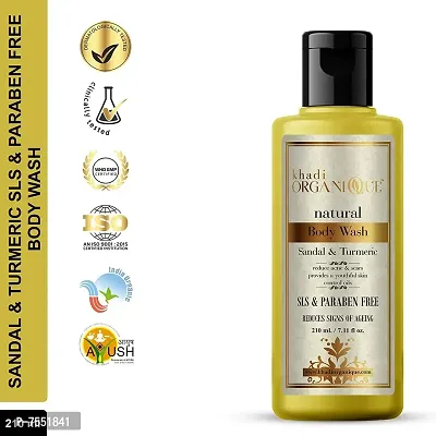 Khadi Organique Sandal Turmeric Body Wash(SLS  PARABEN FREE) 210 ML-thumb2