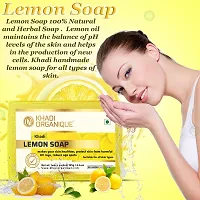 Khadi organique handmade lemon soap pack of 3 100% herbal natural soap-thumb3