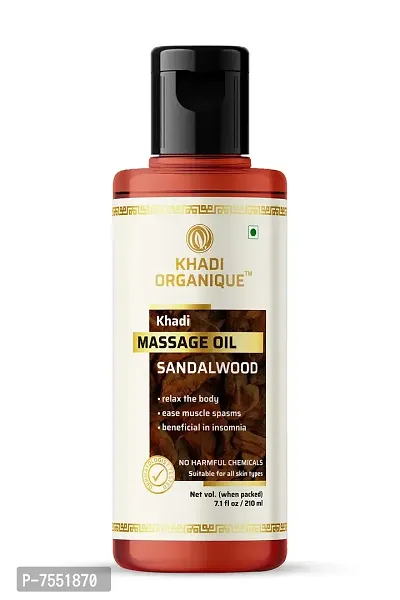 Khadi Organique Sandalwood Massage Oil Pack of 1 (210 ML)-thumb0